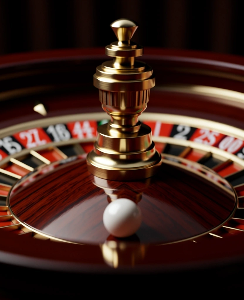 Détail d'un cylindre de roulette en acajou