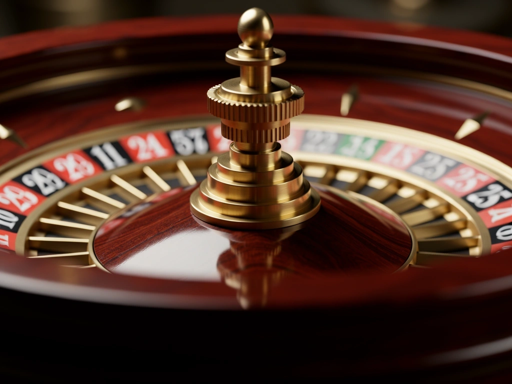 Détail d'un cylindre de roulette en acajou