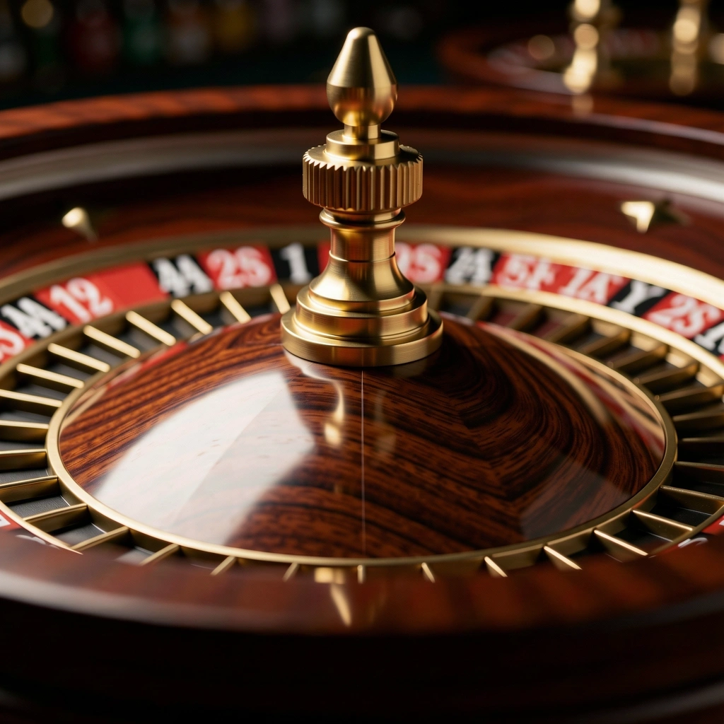 Détail d'un cylindre de roulette en acajou
