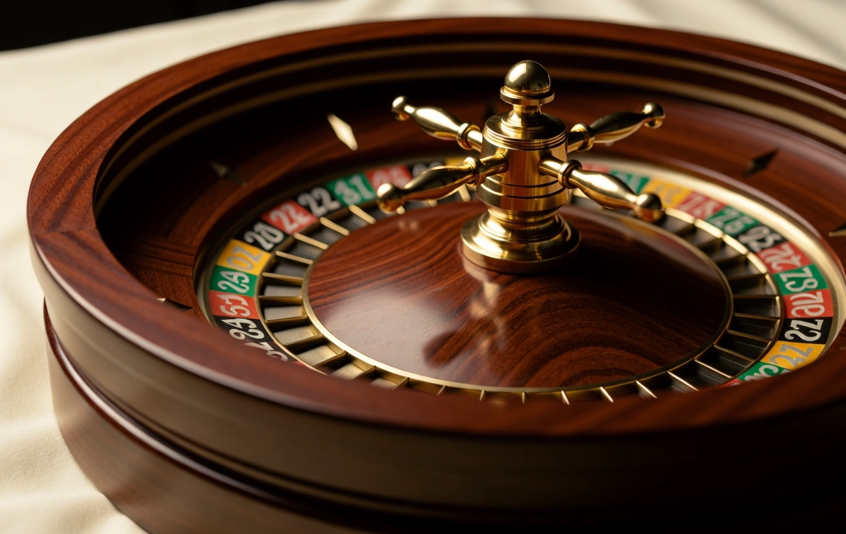 Détail d'un cylindre de roulette en bois massif